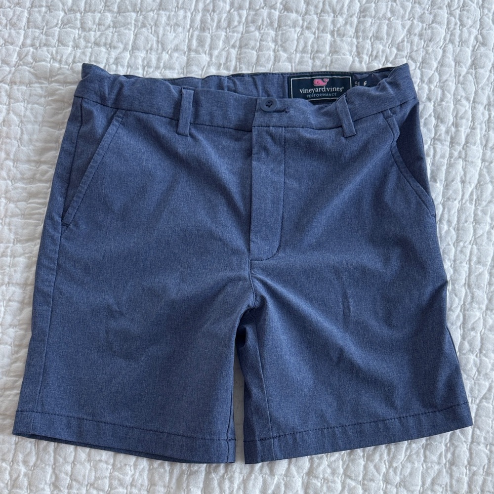 Vineyard Vines Boys Performance Navy Flat Front Shorts